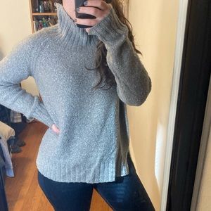 Cozy Oversized Gray Turtleneck Sweater